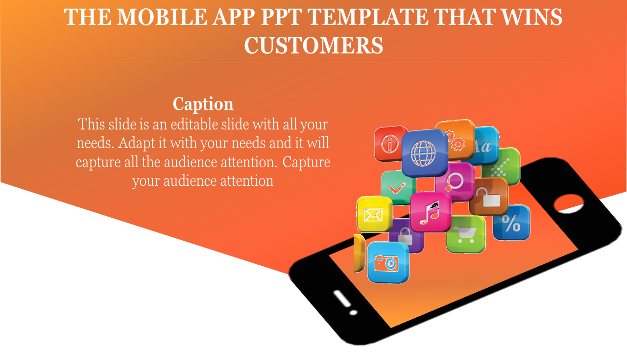 Attractive Mobile App PPT Template Slide Design-One Node